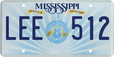 MS license plate LEE512