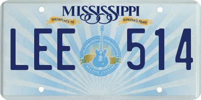 MS license plate LEE514