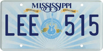 MS license plate LEE515