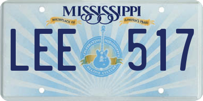 MS license plate LEE517