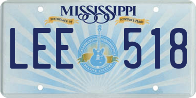 MS license plate LEE518