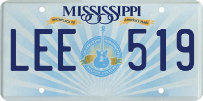 MS license plate LEE519
