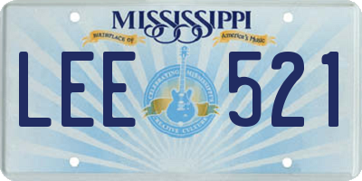 MS license plate LEE521