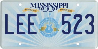 MS license plate LEE523