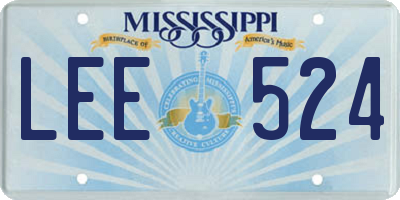MS license plate LEE524