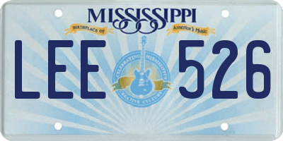 MS license plate LEE526