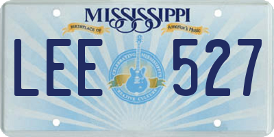MS license plate LEE527
