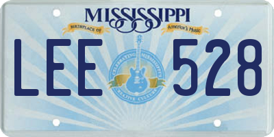 MS license plate LEE528