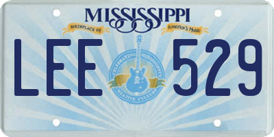 MS license plate LEE529