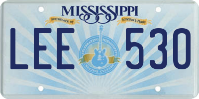 MS license plate LEE530
