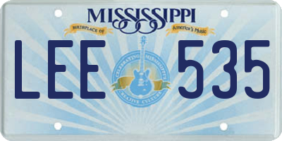 MS license plate LEE535
