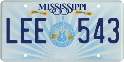 MS license plate LEE543