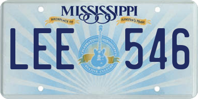 MS license plate LEE546