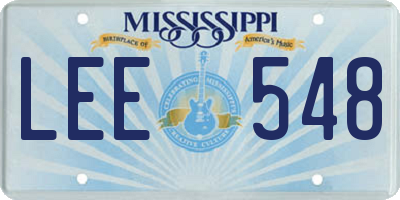 MS license plate LEE548