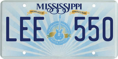 MS license plate LEE550