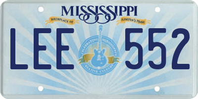 MS license plate LEE552