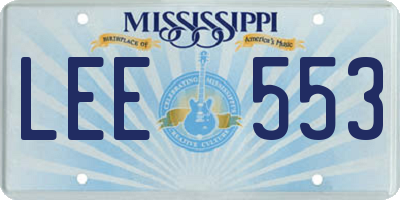 MS license plate LEE553