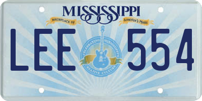 MS license plate LEE554