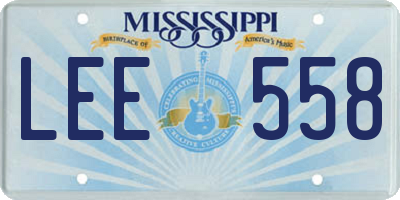 MS license plate LEE558