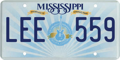 MS license plate LEE559