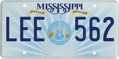 MS license plate LEE562