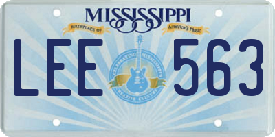 MS license plate LEE563