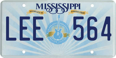 MS license plate LEE564