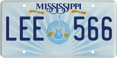 MS license plate LEE566