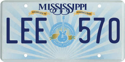 MS license plate LEE570