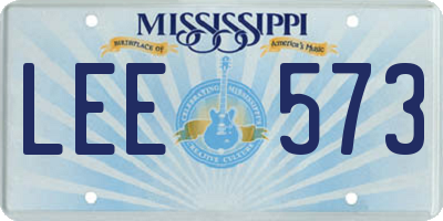 MS license plate LEE573