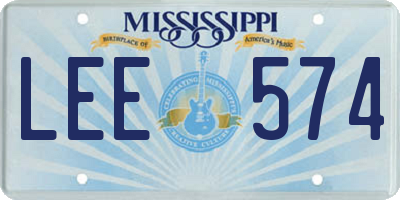 MS license plate LEE574