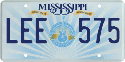 MS license plate LEE575