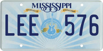 MS license plate LEE576