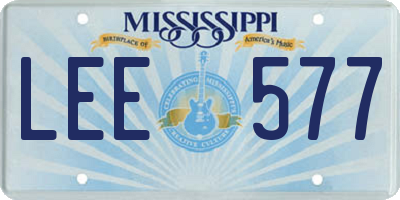 MS license plate LEE577