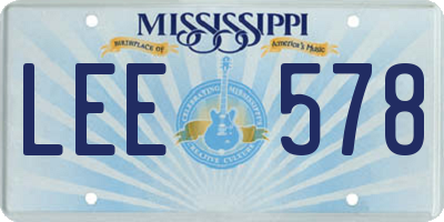 MS license plate LEE578