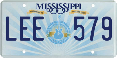 MS license plate LEE579
