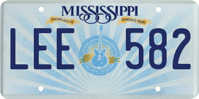 MS license plate LEE582