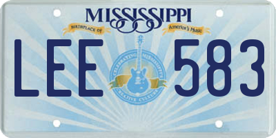 MS license plate LEE583
