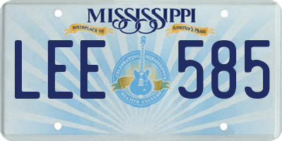 MS license plate LEE585