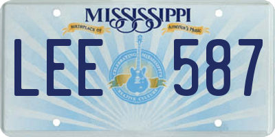 MS license plate LEE587