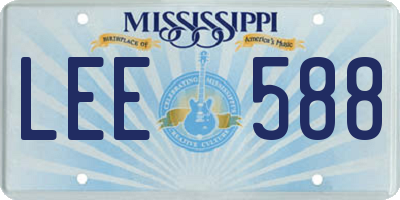MS license plate LEE588