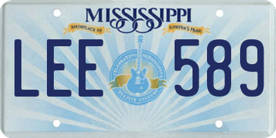 MS license plate LEE589