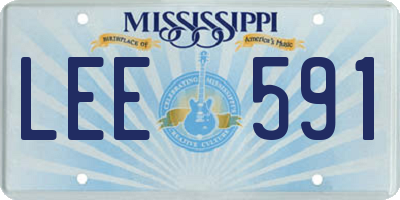 MS license plate LEE591