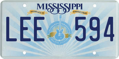 MS license plate LEE594