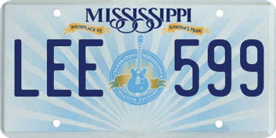MS license plate LEE599