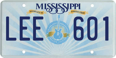 MS license plate LEE601