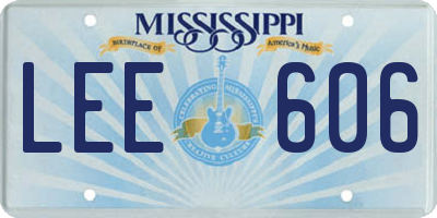 MS license plate LEE606