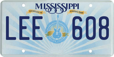 MS license plate LEE608