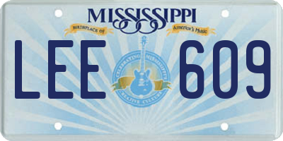 MS license plate LEE609