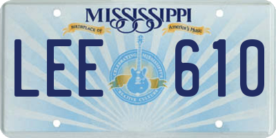 MS license plate LEE610